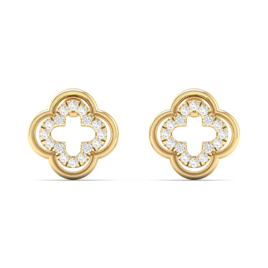 0.18 CTW Lab Grown Diamond Clover Stud Earring
