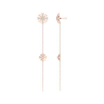 0.30 CTW Lab Grown Diamond Modern Floral Drop Earrings