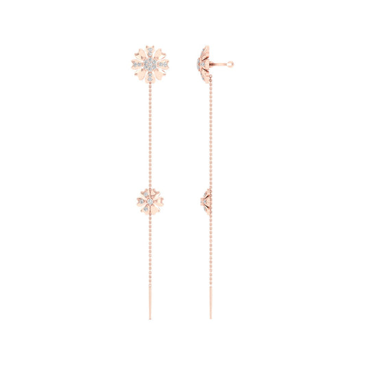 0.30 CTW Lab Grown Diamond Modern Floral Drop Earrings