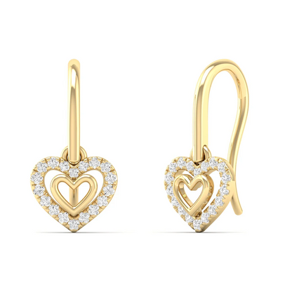 0.18 CTW Lab Grown Diamond Heart Shape Drop Earring