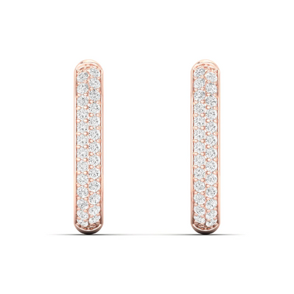 0.18 CTW Lab Grown Diamond Oval Shape Huggie Earring