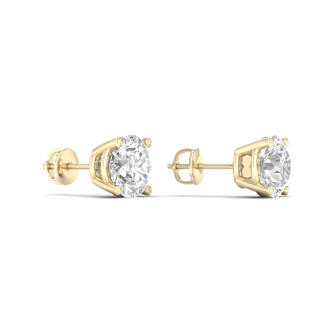 3 CTW Lab Grown Diamond Classic Round Solitaire Stud Earring