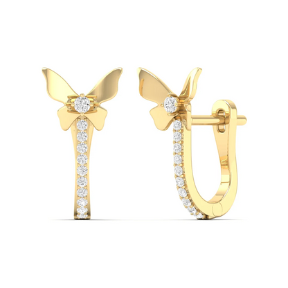 0.18 CTW Lab Grown Diamond Butterfly Hoop Earring