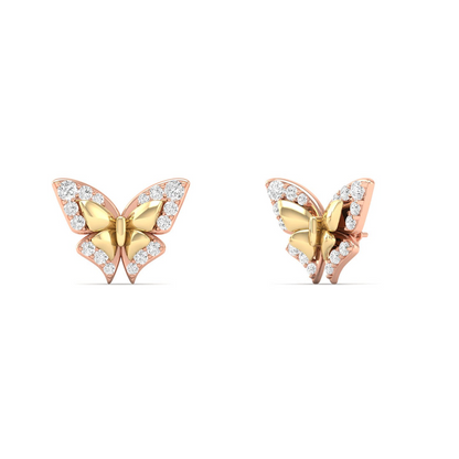 0.18 CTW Lab Grown Diamond Butterfly Shape Stud Earring