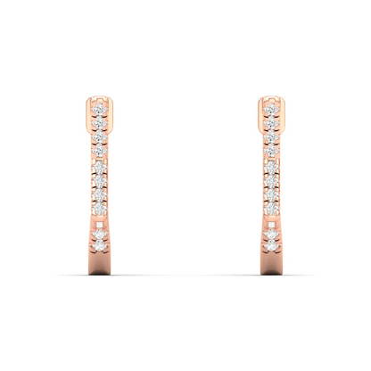 0.23 CTW Lab Grown Diamond Star Design Huggie Earring