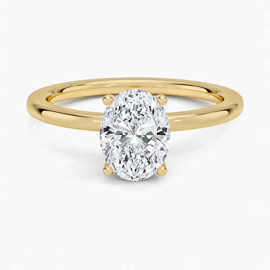 1 1/4 CT Lab Grown Diamond Hidden Halo Solitaire Engagement Ring