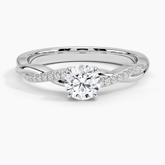 1/2 CT Lab Grown Diamond Twisted Band Half Eternity Ring