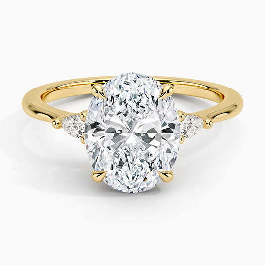 2 1/2 CT Oval Lab Grown Diamond Engagement Ring