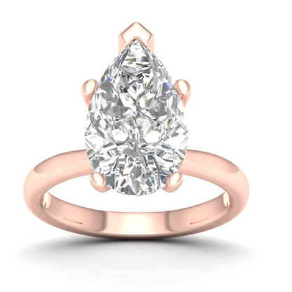 5 CTW Classic Pear Cut Solitaire Lab Grown Diamond Ring