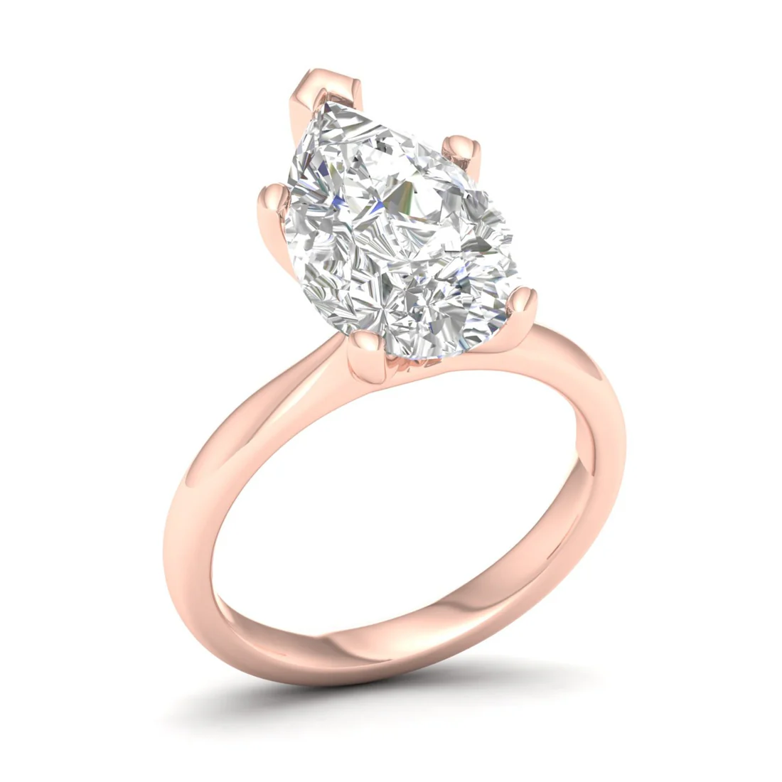 5 CTW Classic Pear Cut Solitaire Lab Grown Diamond Ring