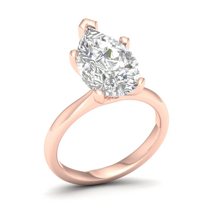 5 CTW Classic Pear Cut Solitaire Lab Grown Diamond Ring