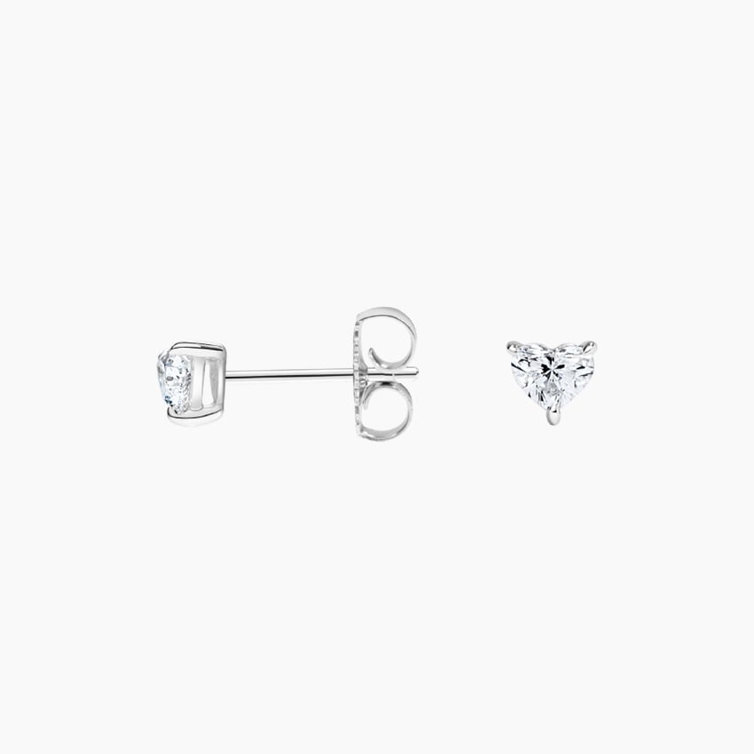 Heart Shape 1/4 CTW Lab Grown Diamond Stud Earrings