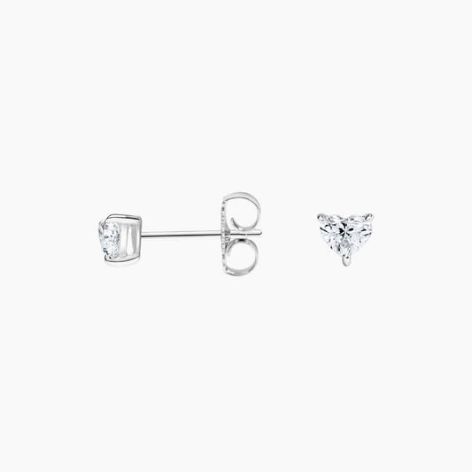 Heart Shape 1/4 CTW Lab Grown Diamond Stud Earrings