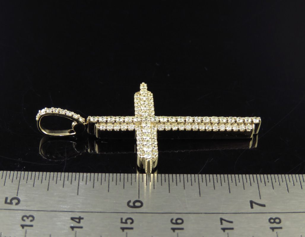 Iced Out 10K Lab Grown Diamond Cross Pendant