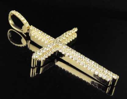 Iced Out 10K Lab Grown Diamond Cross Pendant
