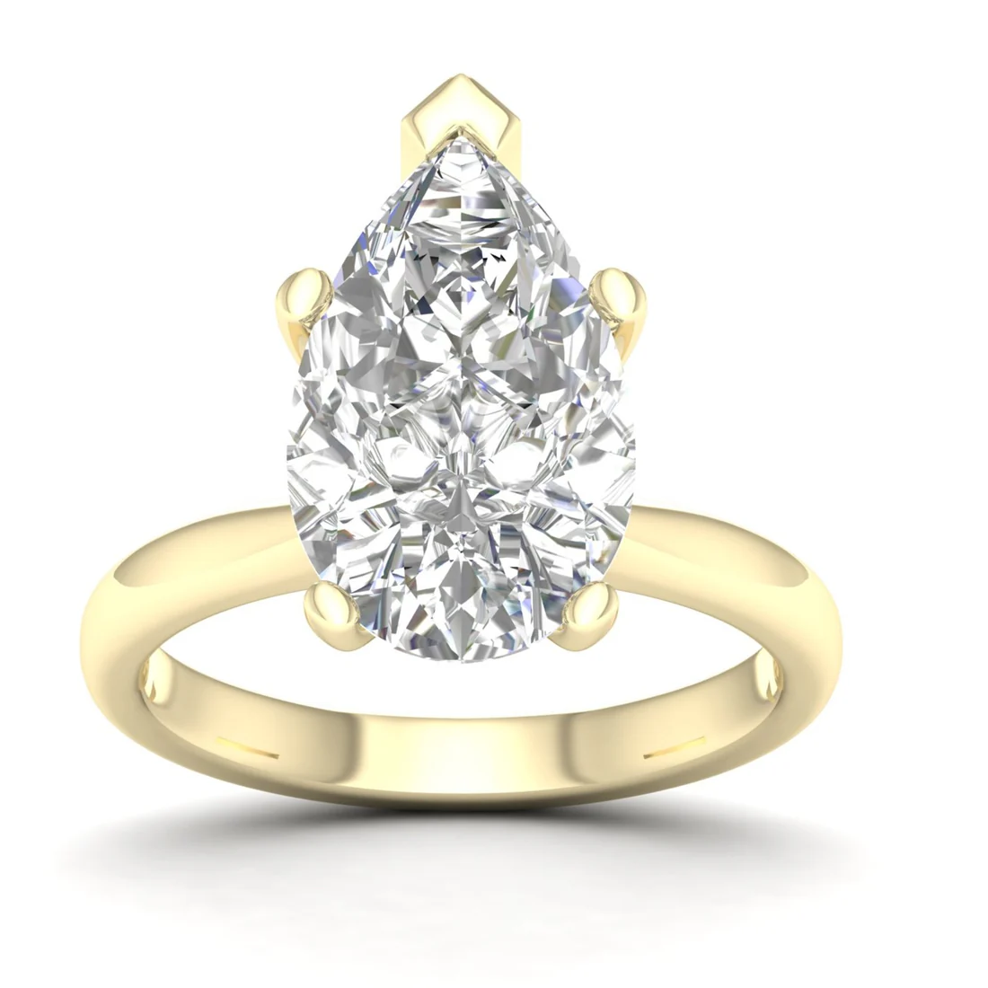 5 CTW Classic Pear Cut Solitaire Lab Grown Diamond Ring