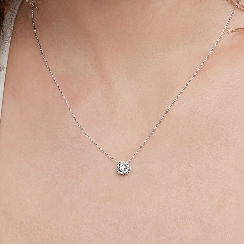 2/5 CTW Lab Grown Diamond Halo Pendant