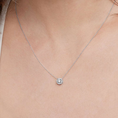 2/5 CTW Lab Grown Diamond Halo Pendant