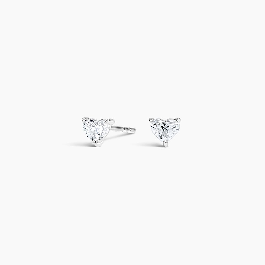 Heart Shape 1/4 CTW Lab Grown Diamond Stud Earrings