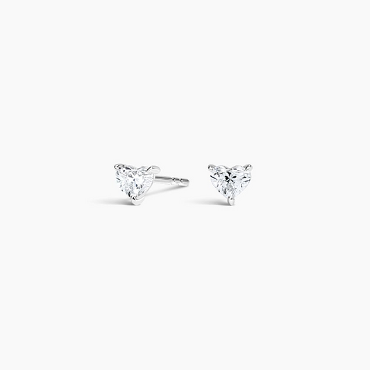 Heart Shape 1/4 CTW Lab Grown Diamond Stud Earrings