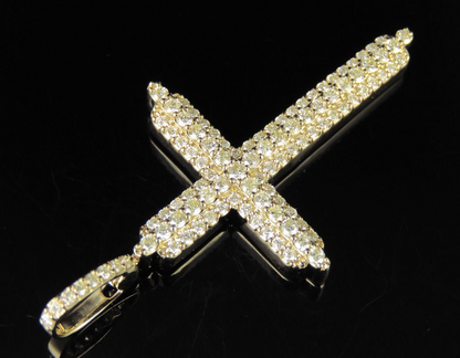 Iced Out 10K Lab Grown Diamond Cross Pendant