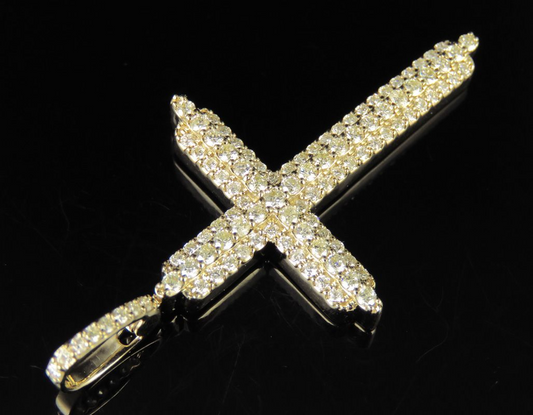 Iced Out 10K Lab Grown Diamond Cross Pendant