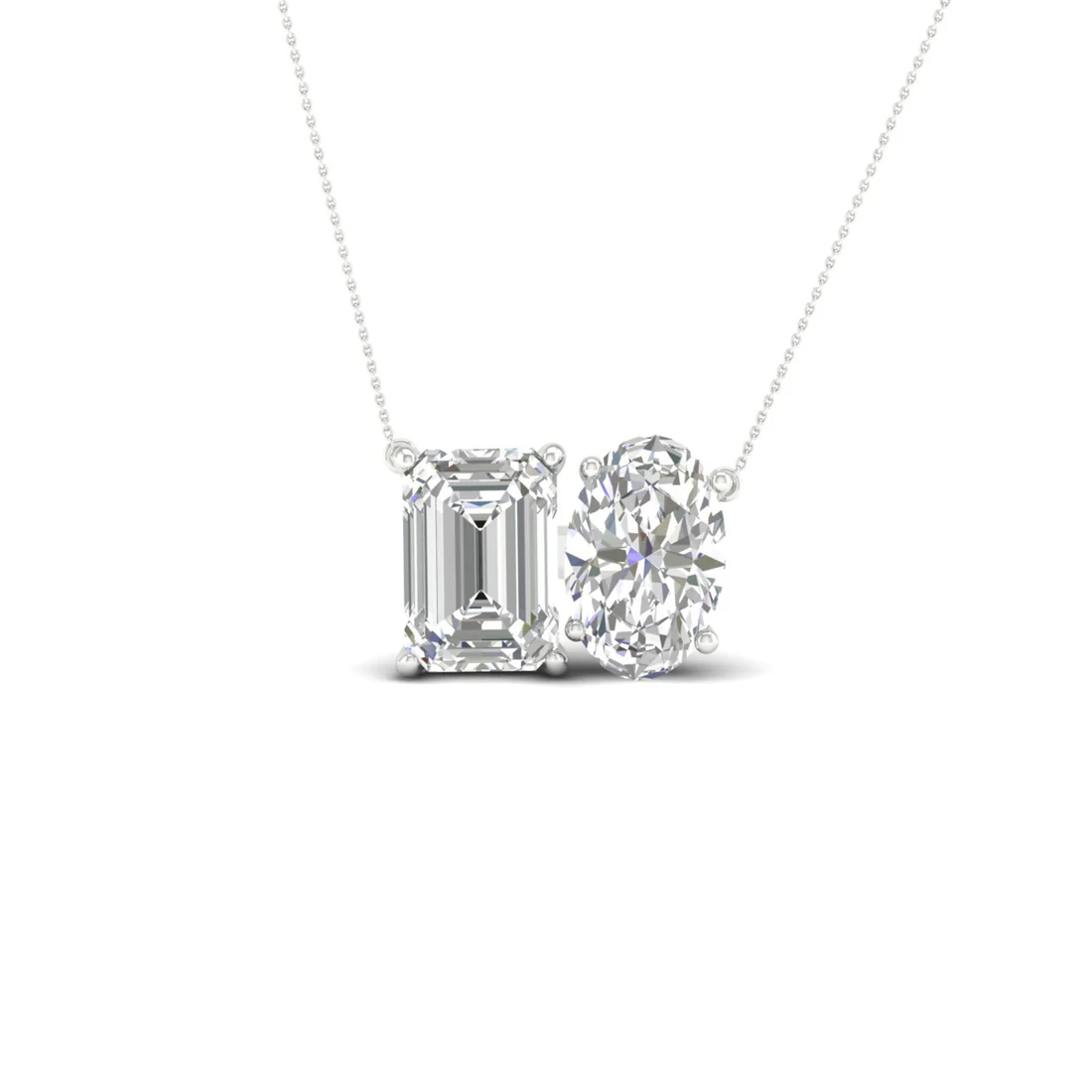 2.30 CTW Lab Grown Diamond Emerald Oval Cut Pendant