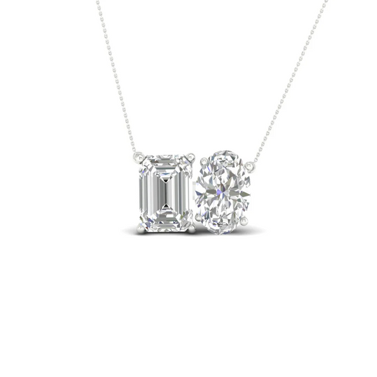 2.30 CTW Lab Grown Diamond Emerald Oval Cut Pendant