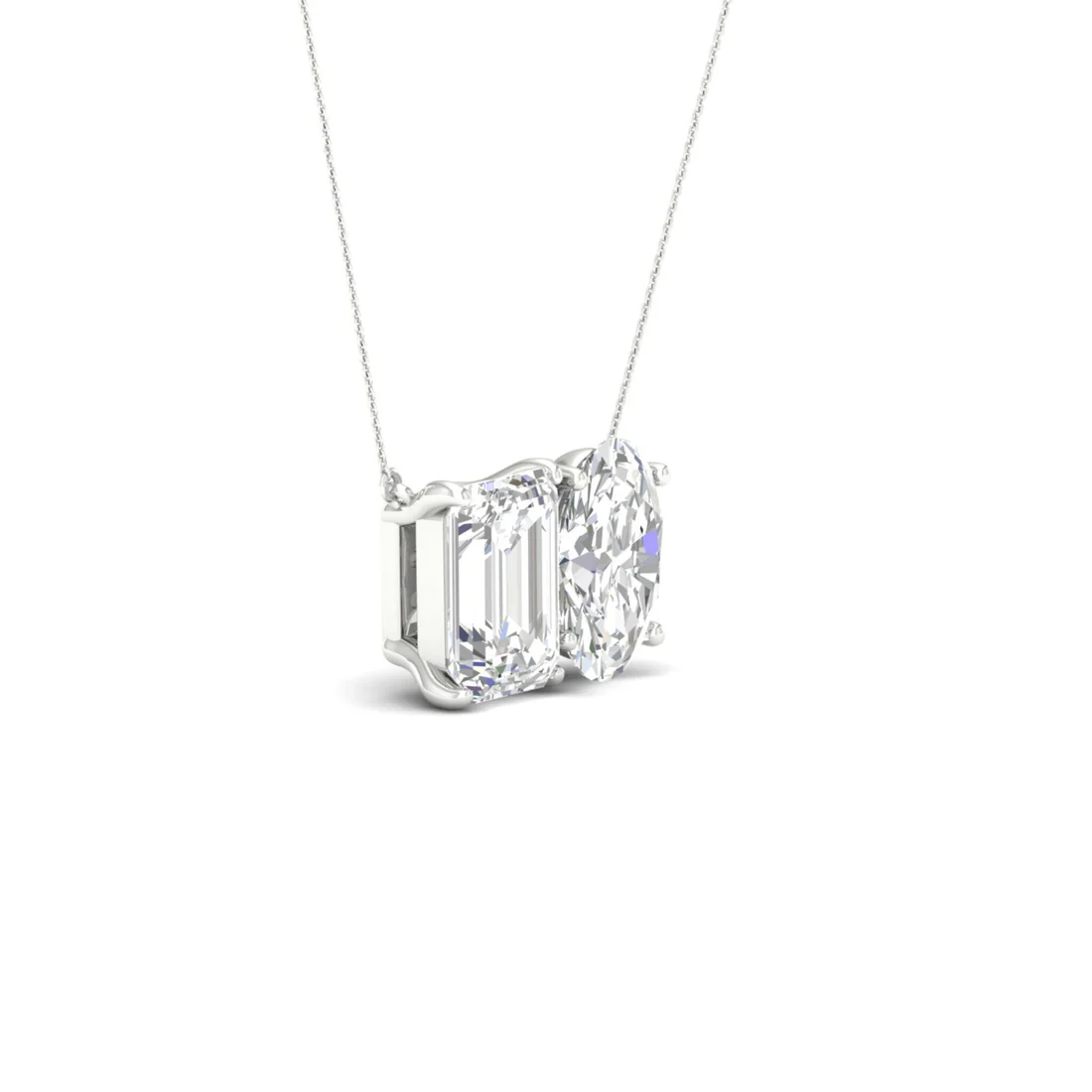 2.30 CTW Lab Grown Diamond Emerald Oval Cut Pendant