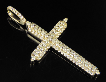 Iced Out 10K Lab Grown Diamond Cross Pendant