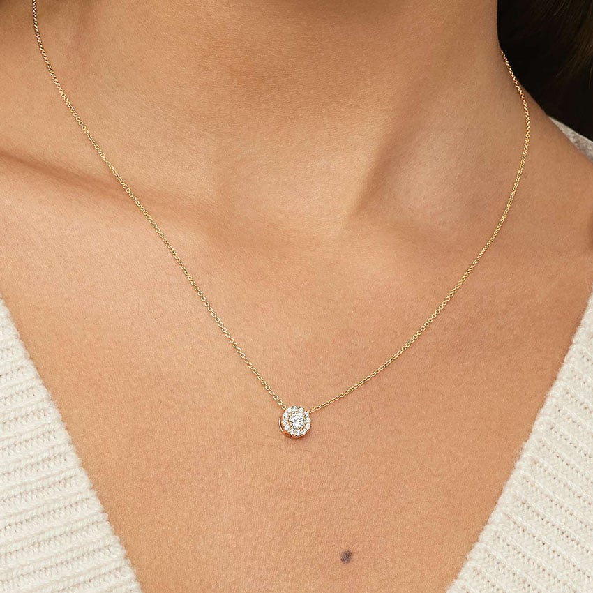 2/5 CTW Lab Grown Diamond Halo Pendant