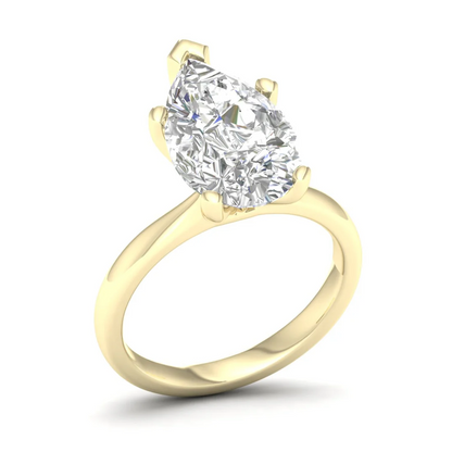 5 CTW Classic Pear Cut Solitaire Lab Grown Diamond Ring
