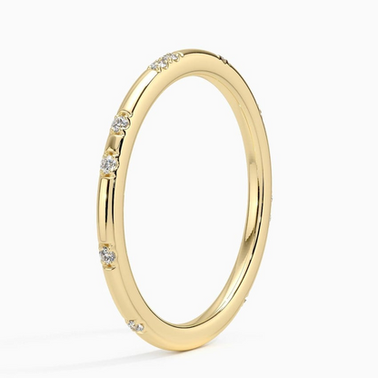 0.08 CTW Round Lab Grown Diamond Mentalistic 10k Gold Wedding Band