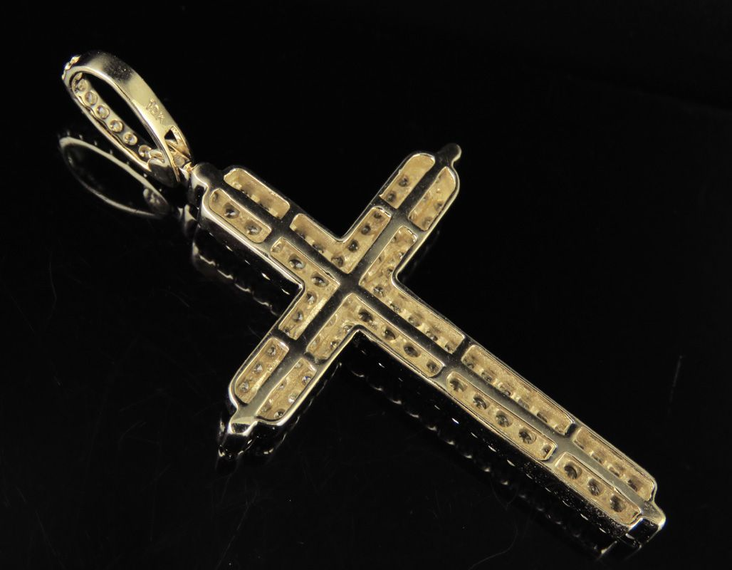 Iced Out 10K Lab Grown Diamond Cross Pendant