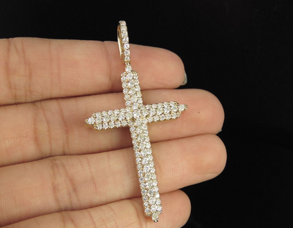 Iced Out 10K Lab Grown Diamond Cross Pendant