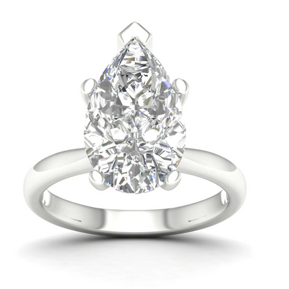 5 CTW Classic Pear Cut Solitaire Lab Grown Diamond Ring