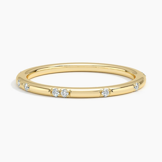0.08 CTW Round Lab Grown Diamond Mentalistic 10k Gold Wedding Band