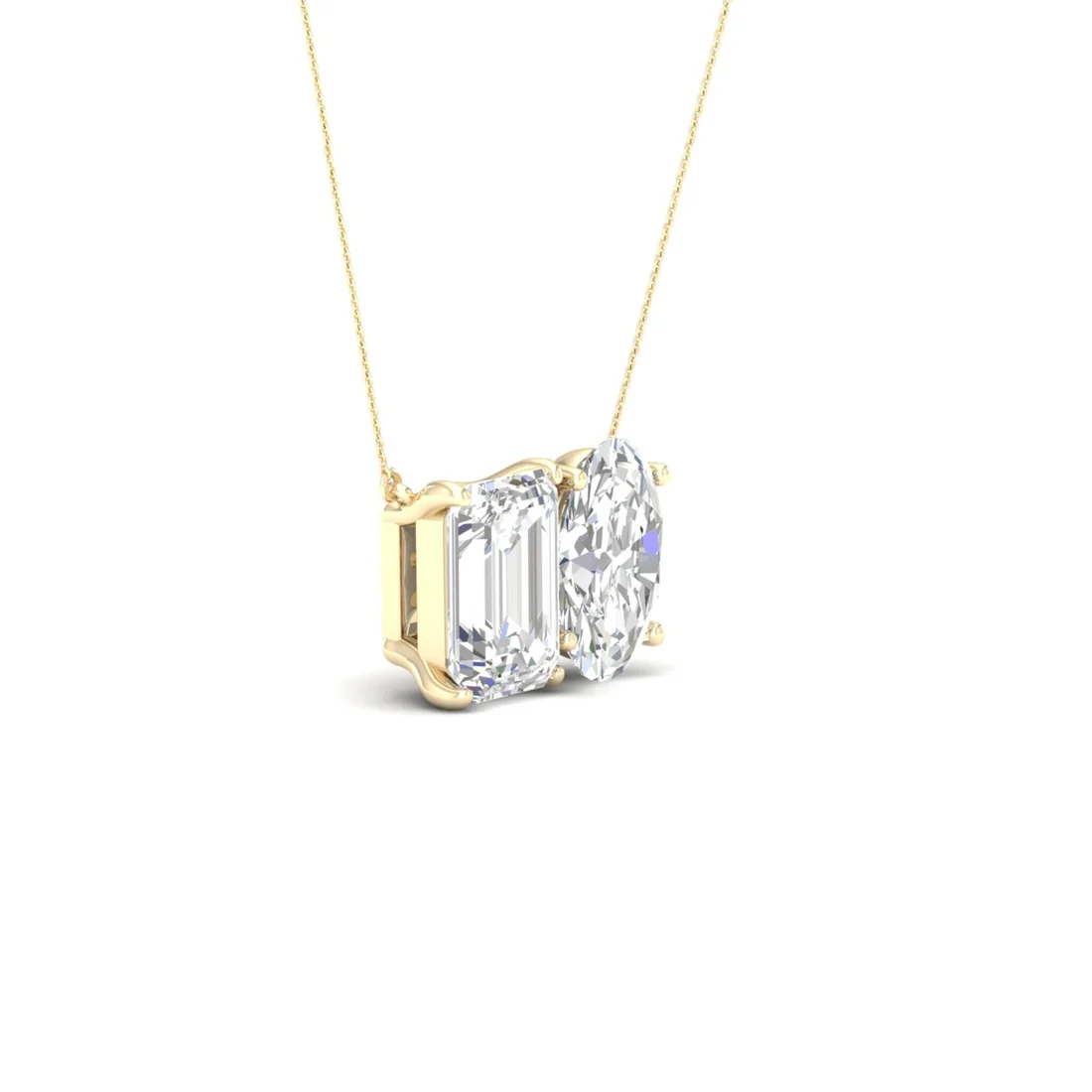 2.30 CTW Lab Grown Diamond Emerald Oval Cut Pendant