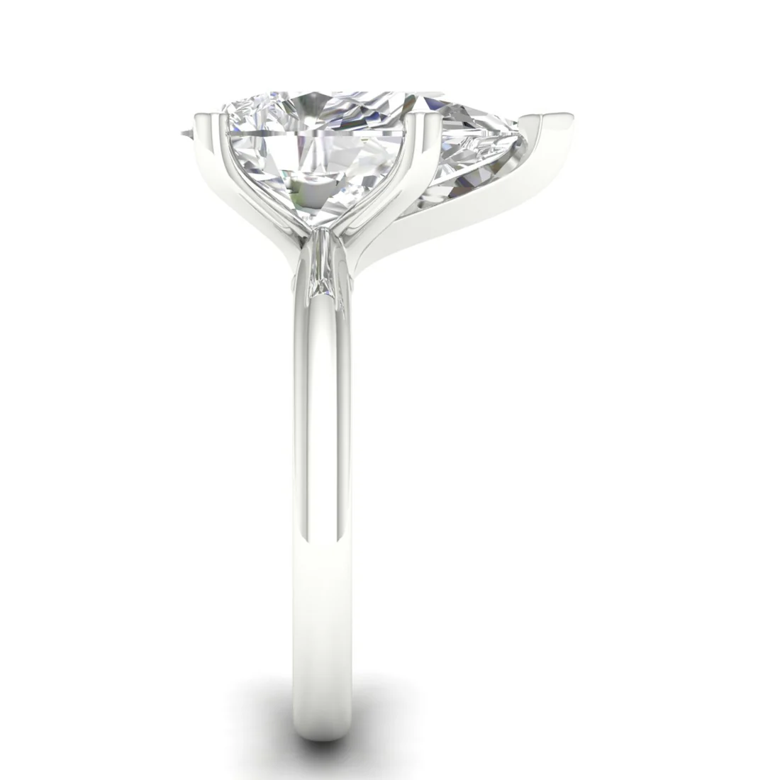 5 CTW Classic Pear Cut Solitaire Lab Grown Diamond Ring