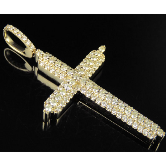 Iced Out 10K Lab Grown Diamond Cross Pendant