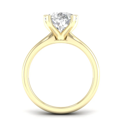 4 CTW Pear Cut Lab Grown Diamond Women Solitaire Ring