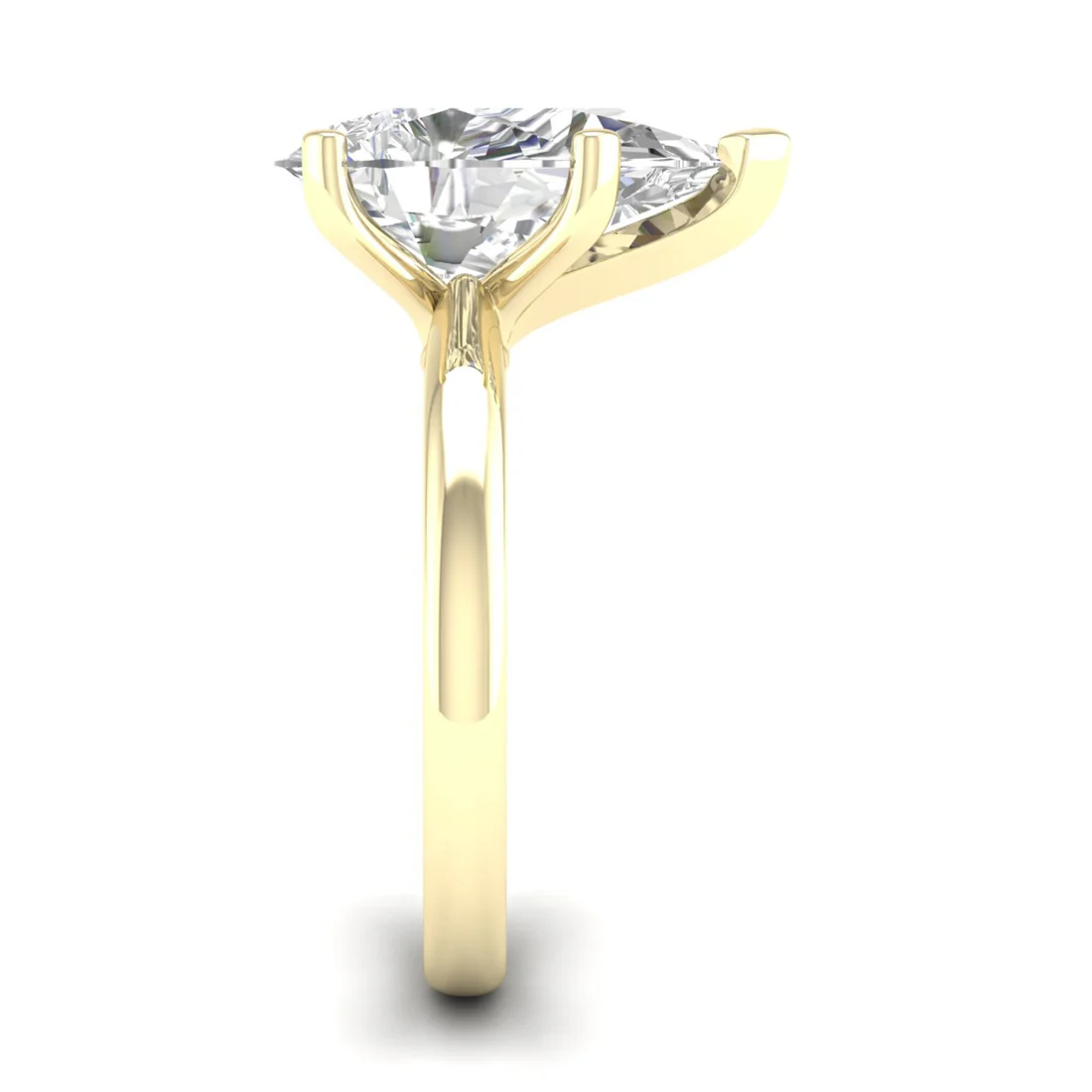 4 CTW Pear Cut Lab Grown Diamond Women Solitaire Ring