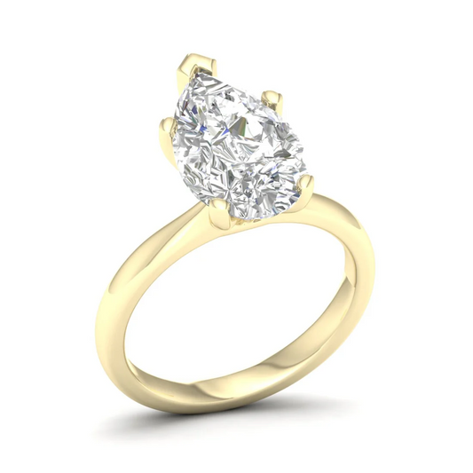 4 CTW Pear Cut Lab Grown Diamond Women Solitaire Ring