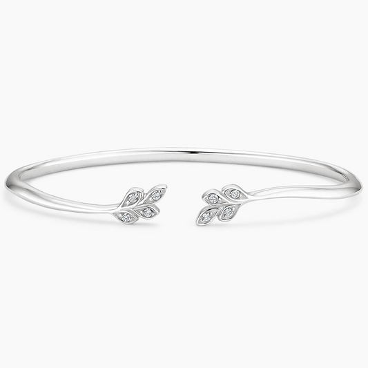 1/10 CTW 6.5 inch Lab Grown Diamond Open Cuff Bracelet