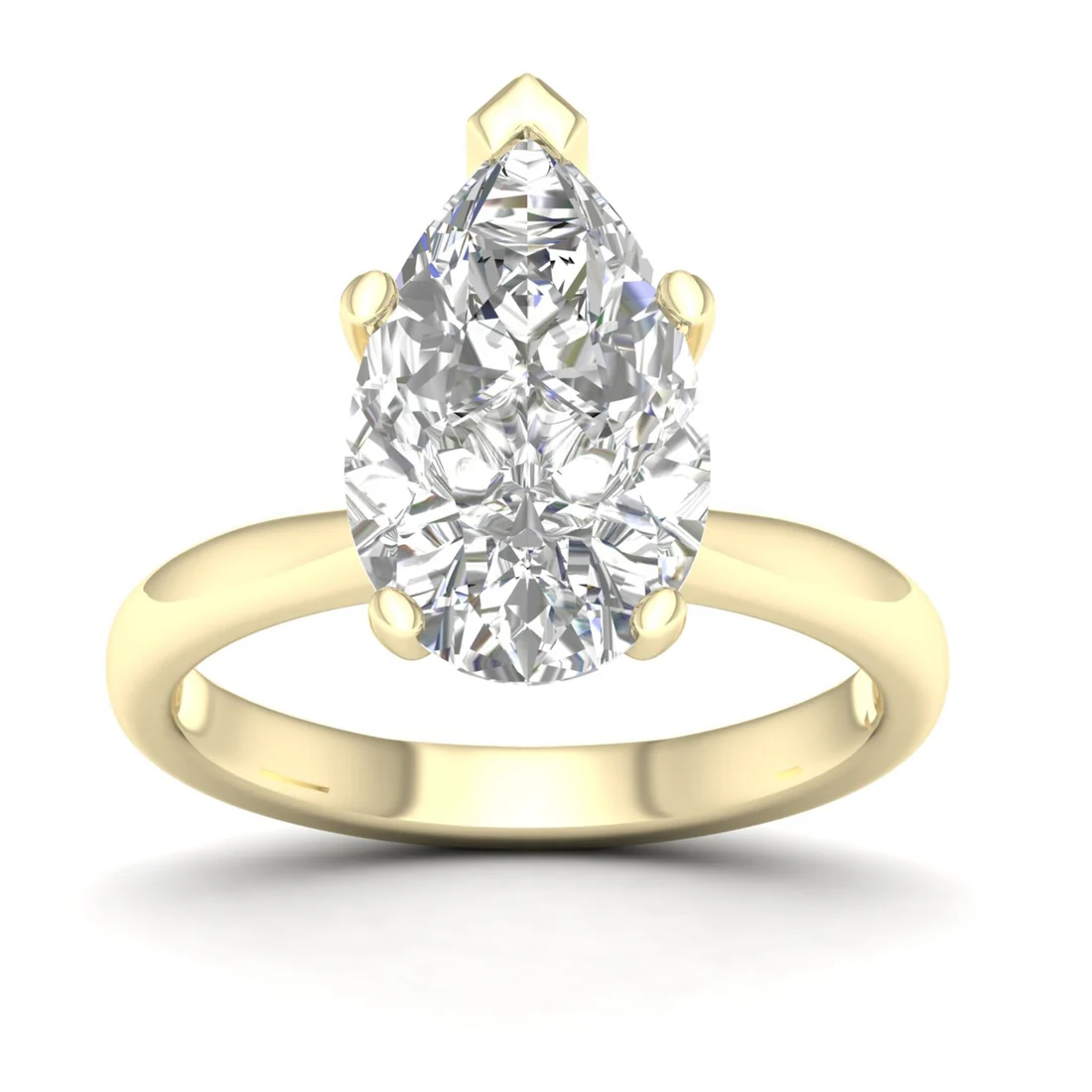 4 CTW Pear Cut Lab Grown Diamond Women Solitaire Ring