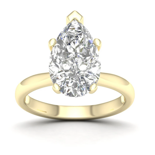 4 CTW Pear Cut Lab Grown Diamond Women Solitaire Ring