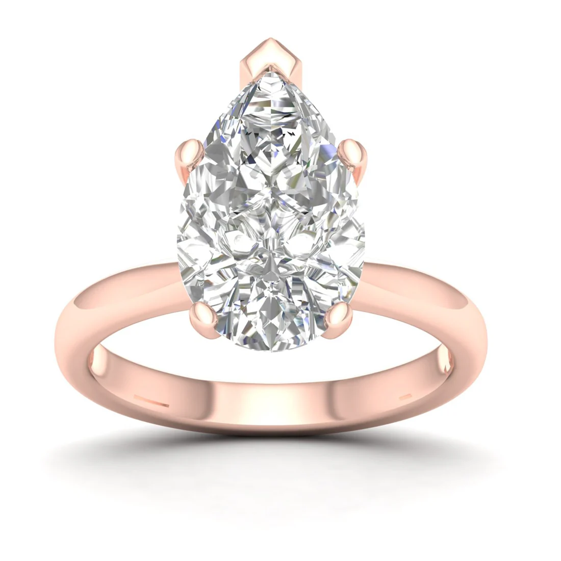 4 CTW Pear Cut Lab Grown Diamond Women Solitaire Ring