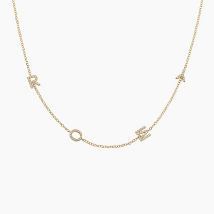 Lab Grown Diamond Custom Initial Letter Necklace