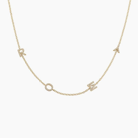 Lab Grown Diamond Custom Initial Letter Necklace