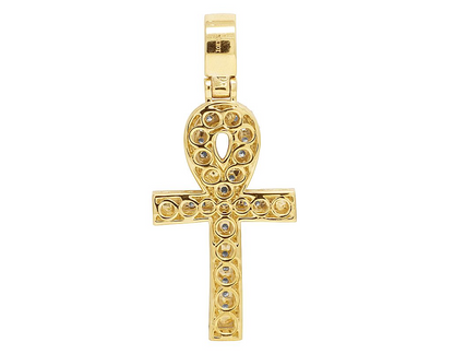 2.25 CTW Two Tone Lab Grown Diamond Ankh Cross Pendant